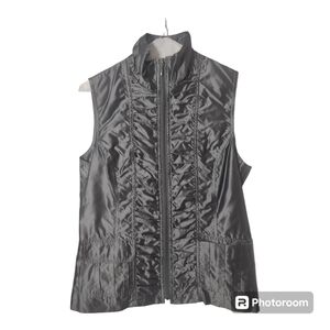 Super cute chicos 0 metallic gray vest